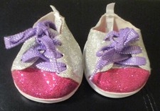 Build A Bear Workshop Silver, Pink  Purple Glitter Tennis Shoes