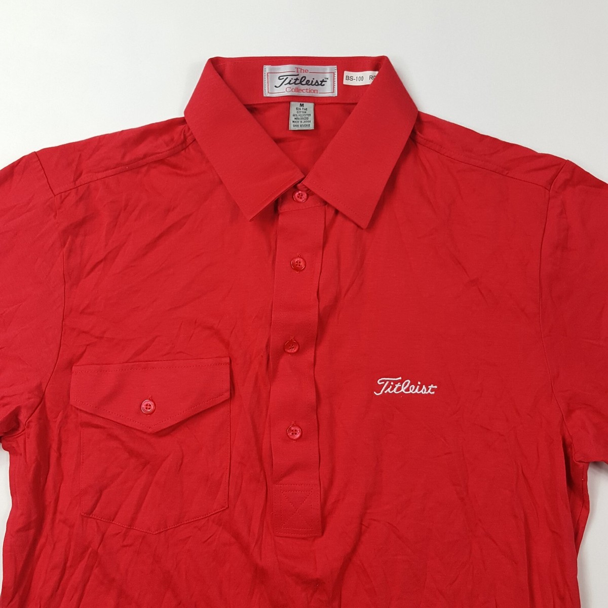 Titleist ゴルフシャツ LSMC1409 LL レッド Titleist Golf Men's Small Red Collared Short Sleeve Athletic