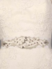 PRONOVIAS Bridal Sash Belt Diamond White Embellished Wedding Formal DORADO