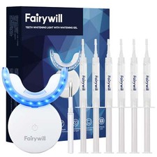Fairywill PRO Teeth Whitening Kit LED Light Tray 6x 22 Peroxide Whitening Gel
