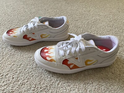 Vans Men s Size 10 Comfy Cush Lowland CC Flame White Red Yellow Lenticular