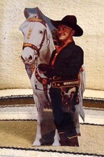 Hopalong Cassidy and Topper Color Tabletop Display Standee 10" Tall