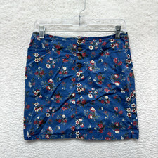 Vintage Ralph Lauren Mini Skirt 6 27 Medium Blue Ditsy Floral 70s Western Boho