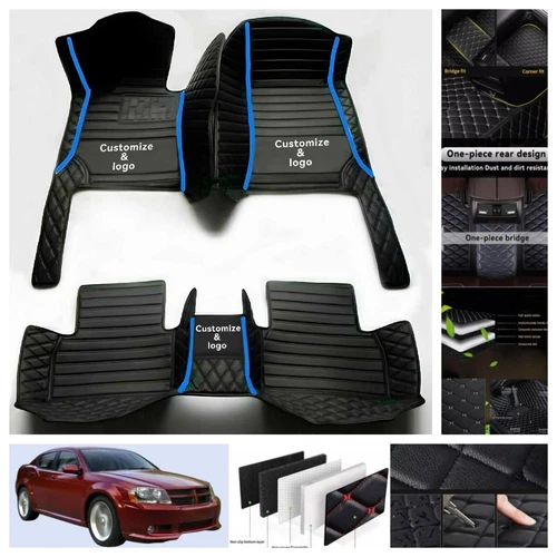 For Dodge Avenger 2007-2014 Car Floor Mats PU Leather Auto Liners Waterproof - Imagen 38 de 39