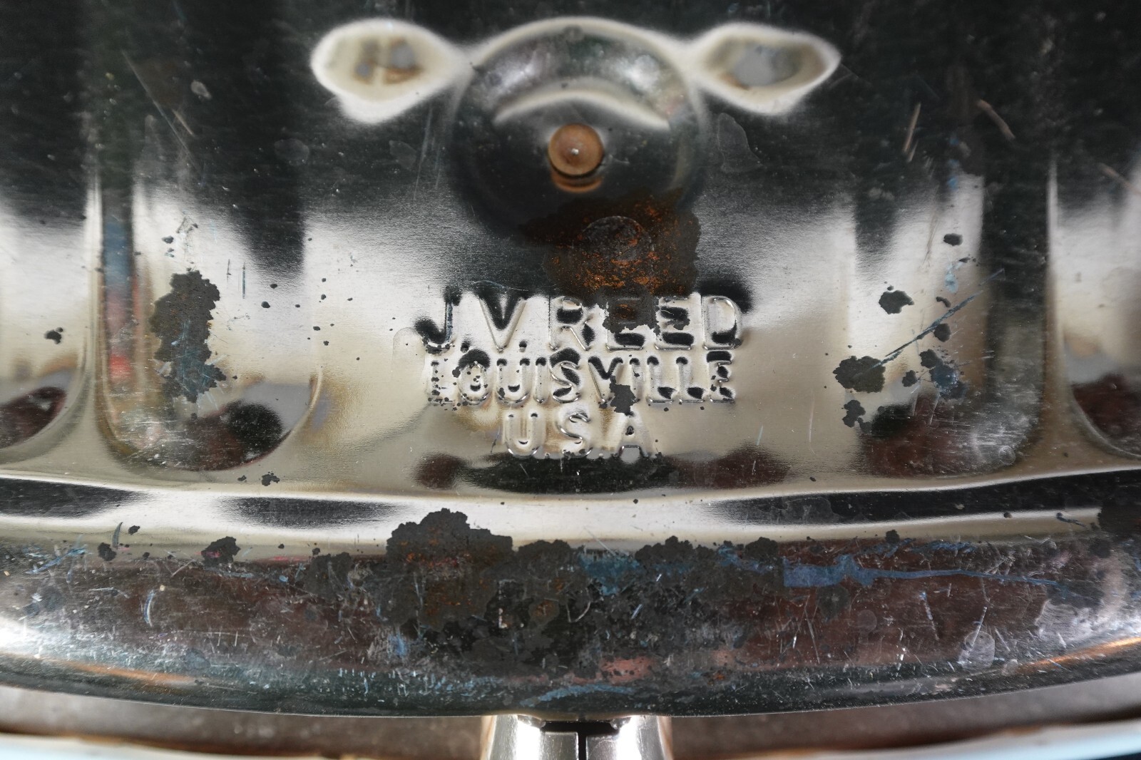 JV Reed Metal Dust Pan 1970s Coffee Tea Kettle Themed Americana