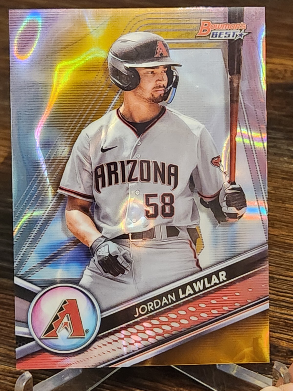 2022 Bowman's Best Jordan Lawlar Gold Lava Refractor /75 Arizona Diamondbacks