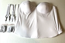 Satin Corset Bridal Bra White 38C, new no tags, extra straps