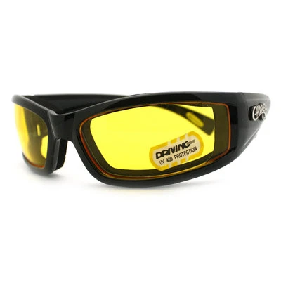 Halb Brille Sonnenbrille Choppers Biker Schaum Gepolstert Umwickeln Matt Schwarz - Bild 1 von 4