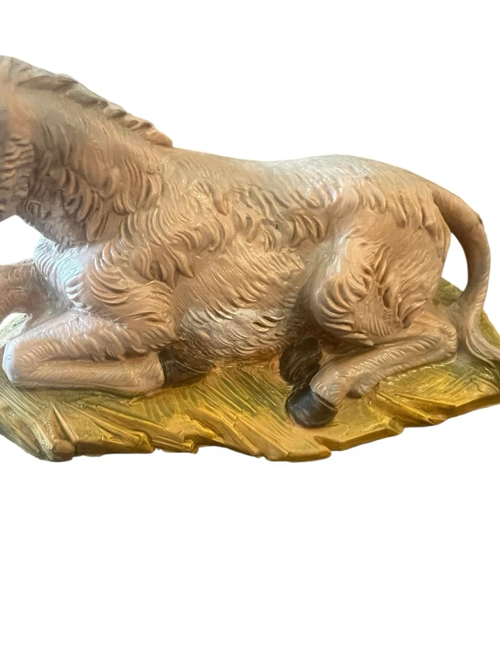 Vintage Fontanini Seated Donkey 4" Nativity Scene Animal 1983 Marked - Image 3 of 4