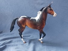Breyer Custom Thoroughbred  Dappled Bay Pinto Horse Statue OOAK