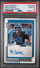 POP 1 PSA 10 MEKHI WINGO AUTO #SS-MWO SIGNATURE SERIES DET LIONS 2025 DONRUSS
