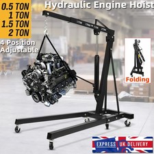 2 Ton Hydraulic Folding Engine Crane Hoist Lift Stand 2000kg Garage Workshop