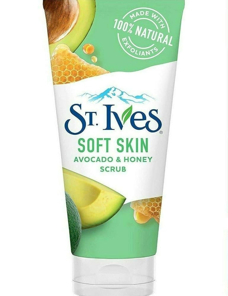 St. Ives Soft Skin Scrub Avocado & Honey Exfoliating Wash 6 oz (3-pack)