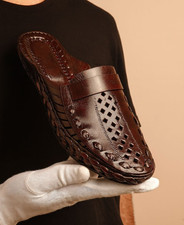 Men Authentic Handcrafted Leather Kolhapuri Chappal Tradition Ethnic US size 10