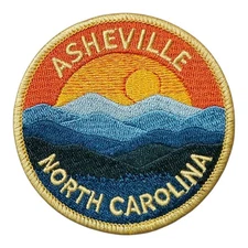 Asheville NC Blue Ridge Mountains Patch. Embroidered. Iron On  3"x3"