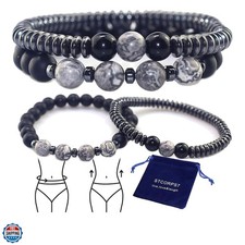 Magnetic Healing Bracelet Adjustable Hematite Bracelet for Lymph Drainage, ...