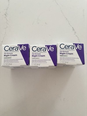 3x Cerave Skin Renewing NIGHT CREAM PEPTIDE COMPLEX Size 1.7 oz