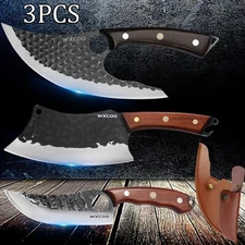 3PCS Professional Chef Kitchen Knife Set Multipurpose Utility Stainless Steel
