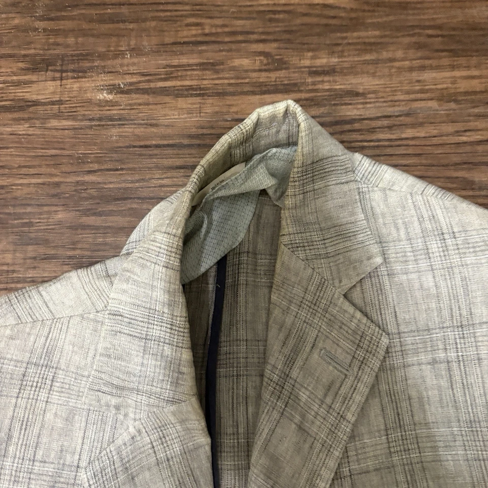 Blazer para hombre Billy Reid 38R sin forro algodón gris natural hombro hecho en Italia Foto 4 de 4