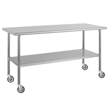 Kratos Commercial Work Table, Stainless Steel Kitchen Prep Table 30"x72" with