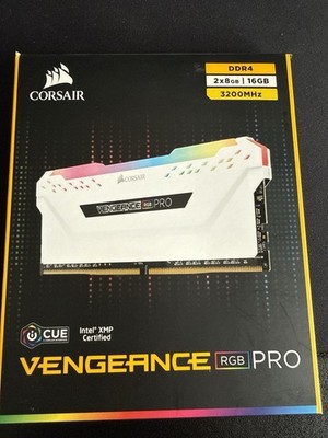 CORSAIR VENGEANCE RGB PRO 16GB 2x8GB PC4-25600 (DDR4-3200) C16-Speicherkit Weiß