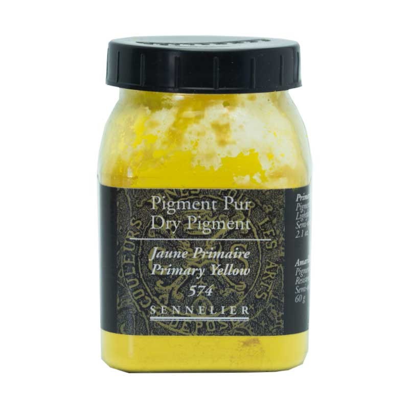 Pigment en poudre Sennelier jaune primaire pot de peinture 200ml