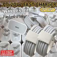 Fast Charger 20W For Apple iPhone iPad Samsung Type C USB-C Adapter PD Cable Lot
