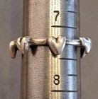 VINTAGE Sterling Silver Raised Applied HEARTS Eternity Band Ring Size 7.25