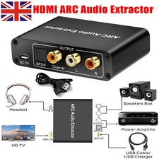 HDMI ARC Audio Extractor Digital DAC to RCA, Coax SPDIF 3.5mm Converter Adapter