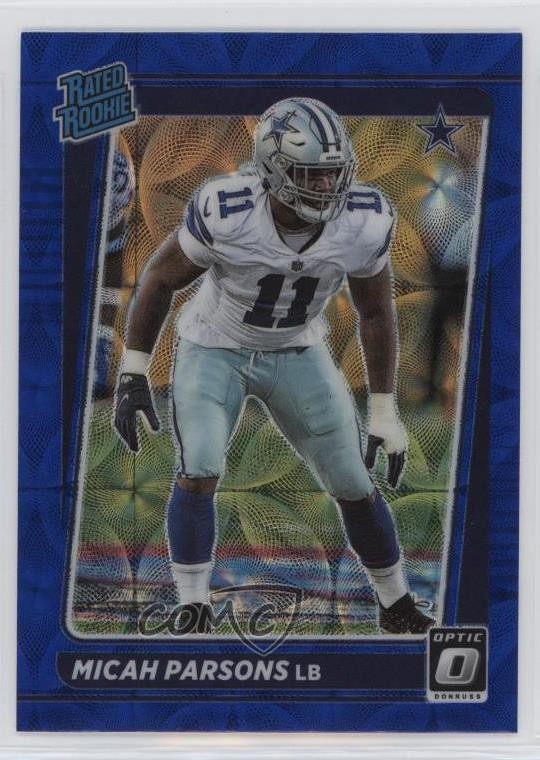 2021 Panini Donruss Optic Rated Blue Scope Prizm Micah Parsons #245 Rookie RC