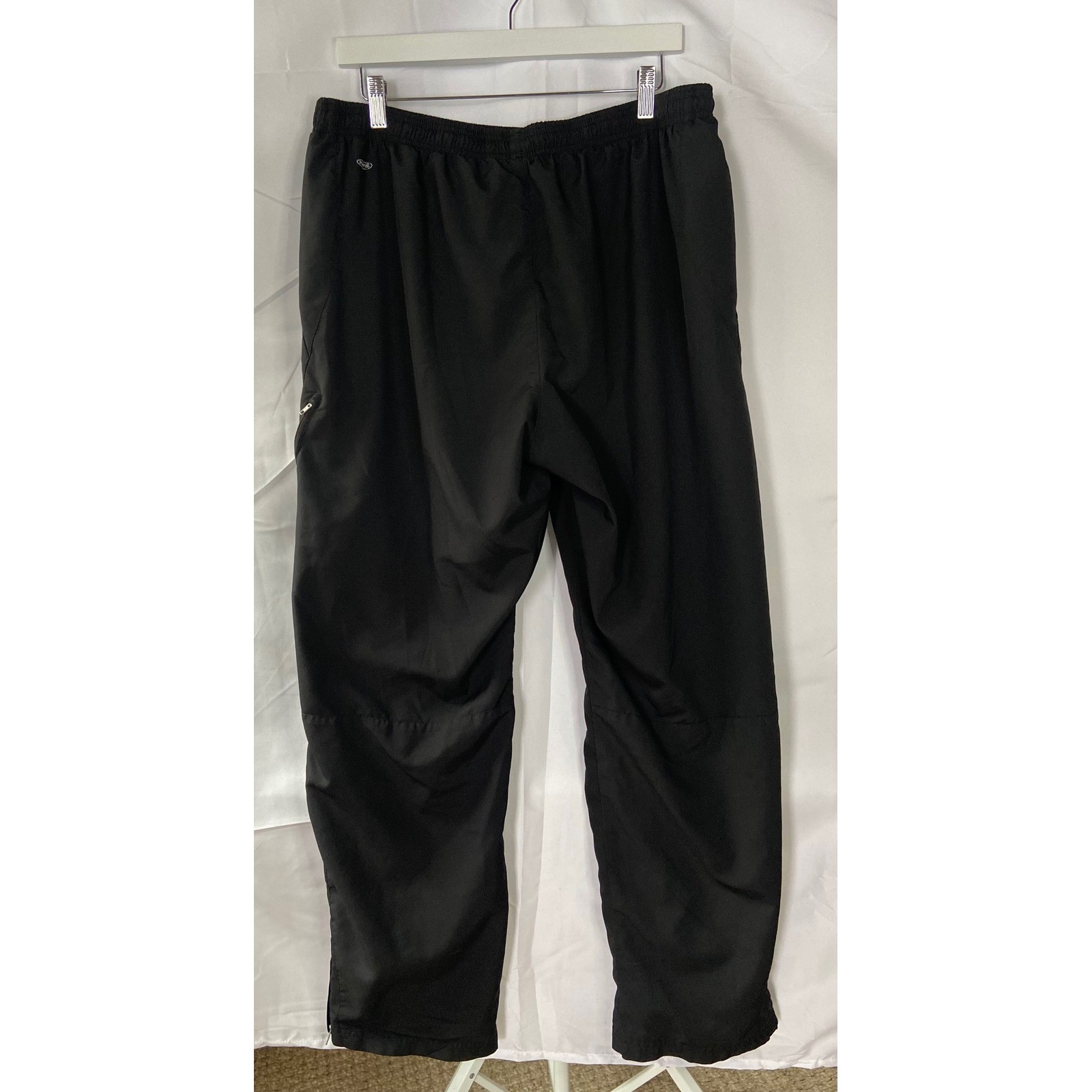 Reebok Mens XL Black Mesh Lined Track Pants Athletic Warm Up Ankle Zip XL thumbnail 16