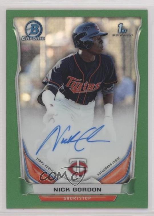 2014 Bowman Draft Chrome Pick Green Refractor 80/99 Nick Gordon #BCA-NG Auto 7eo
