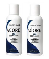  2 Pack Adore Semi Permanent Hair Dye Color 4oz  176 Ocean Blue 