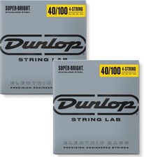 Dunlop DBSBS40100 Super Bright Bass Strings, Stainless Steel, Light, .040-.10...