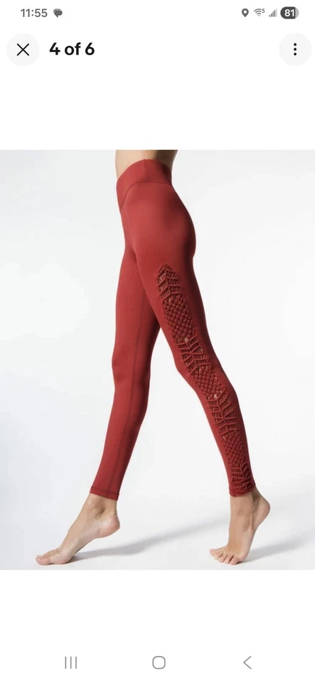 NUEVO SIN ETIQUETAS Carbono 38 Colección Sayang Macramé Leggings Top Conjunto Suéter Para Mujer’s M Rojo Foto 2 de 4
