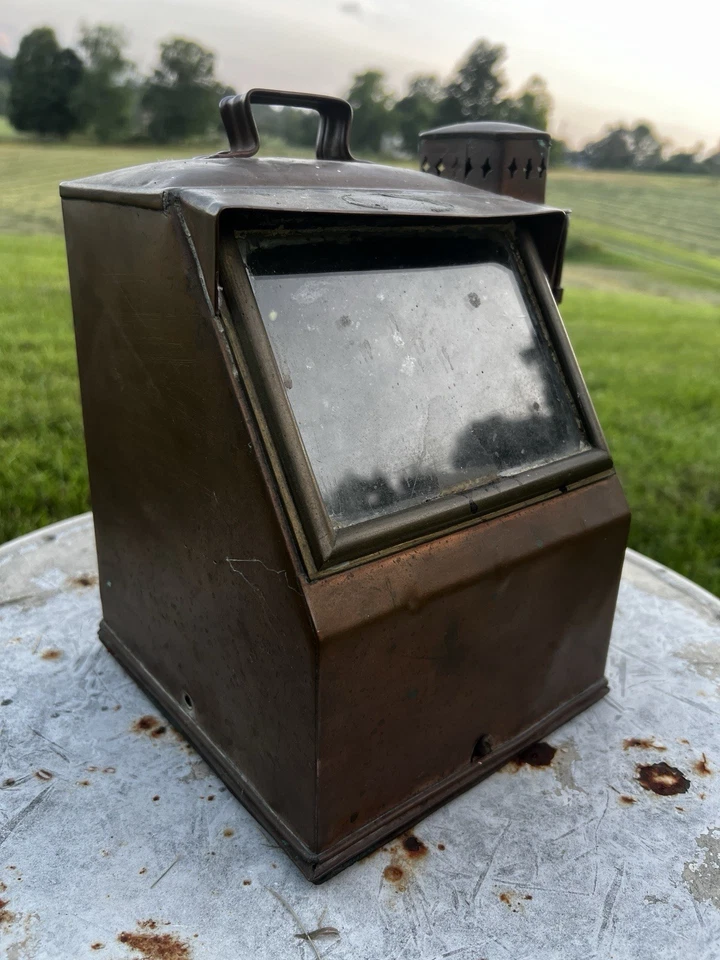 Antigua jaula pináculo de cobre vintage para barcos marinos SIN BRÚJULA Foto 2 de 4