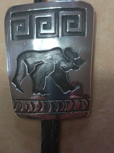 Rosco Scott Bear Bolo Native American Signed !