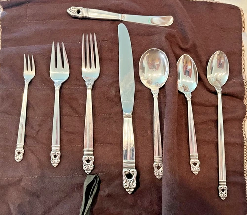 Estate Sale - International Royal Danish Sterling 8 Piece Dinner Place Setting