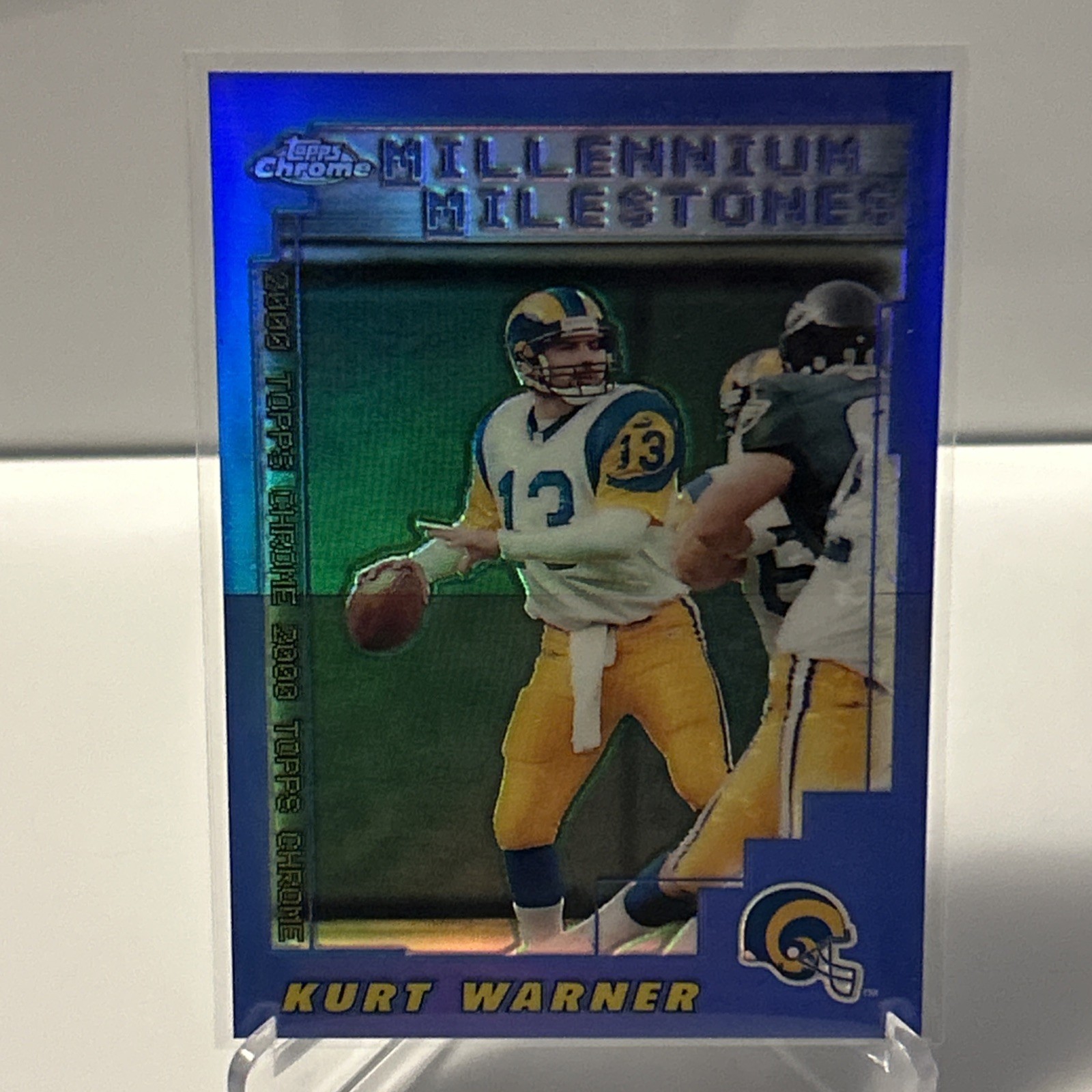 2000 Topps Chrome Refractors #209 Kurt Warner St. Louis Rams Print Line
