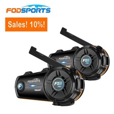 2x FX8 Pro Bluetooth Headset Motorcycle Helmet Intercom 2000M 10 Riders with FM