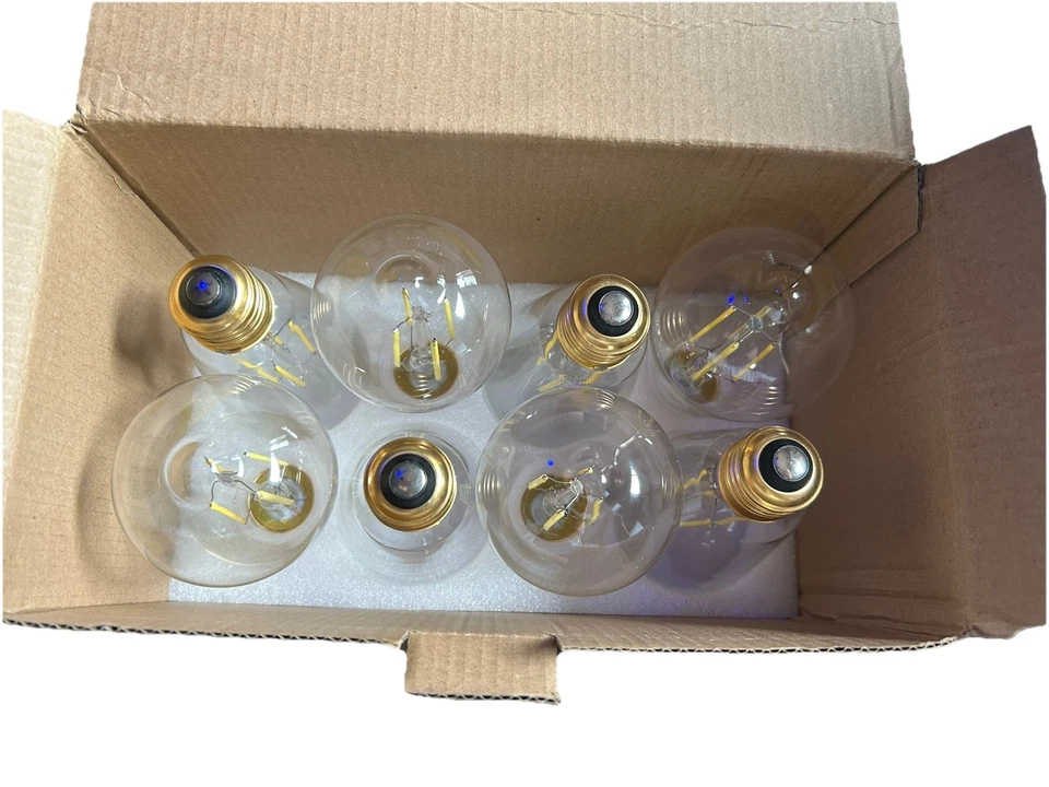 8W Edison Light Bulbs 1400LM E26 LED, 5000K Daylight White ST64 8 Pack - Image 2 of 3