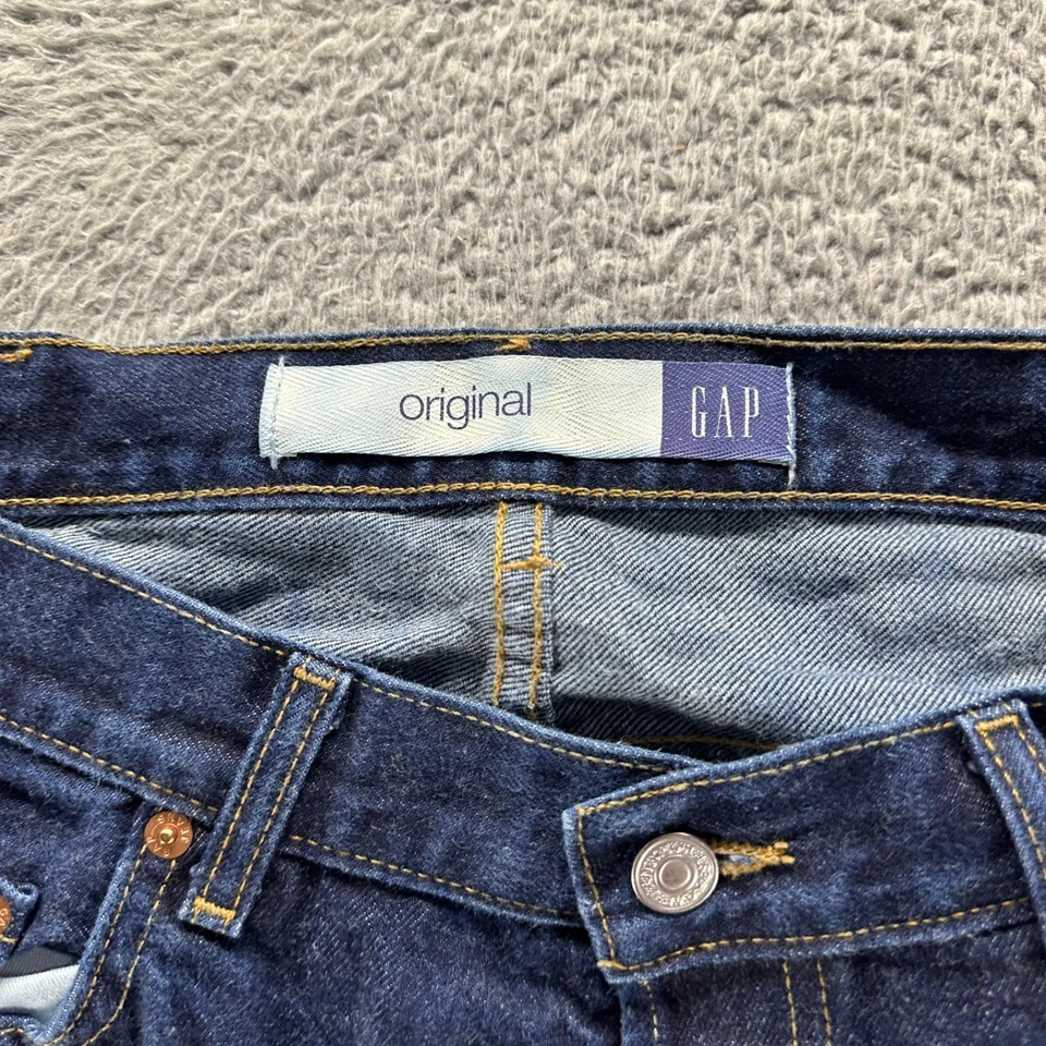 Vintage Gap 1969 Jeans Men 36x32 Blue Dark Wash Original Fit Button Fly Made USA - Image 3 of 4