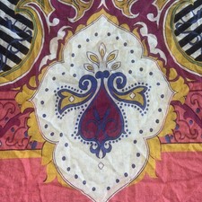 Unbranded Dupatta Scarf 32 in x 94 in Cotton Floral W/ Stripe Multicolor