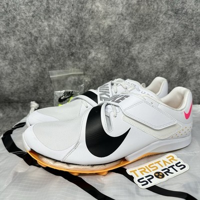 Nike Zoom Long Jump Elite Track Spikes Mens Sz 10 White Black Orange CT0079-101