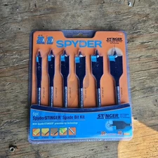 Spyder Stinger Spade Bit Kit 6 PC Non-Clogging Auto-Feed Tip 11002 NEW