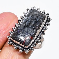 Russian Charoite Gemstone Handmade 925 Sterling Silver Jewelry Ring Size 9 K431