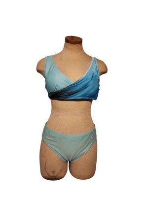 H2oh! Bikini Swimsuit Set Women's XL Adjustable Straps 2 Pc Blue Padded