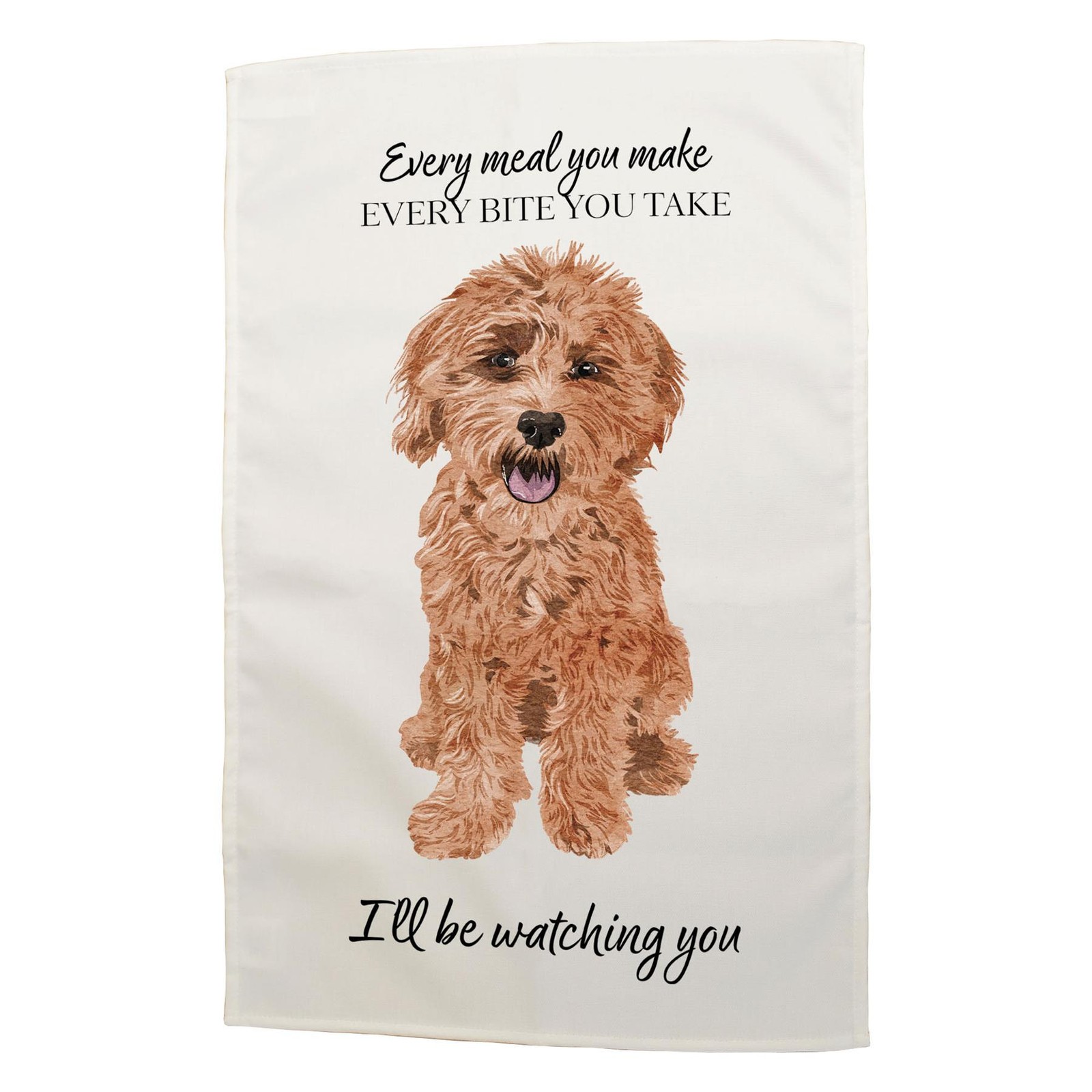 Cavapoo Dog Decorative Gift Dog Lover Cotton Rectangle Tea Towel