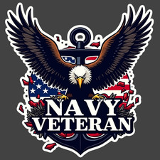 Navy Veteran Eagle Anchor American Flag Sticker Vinyl Decal Patriotic Usa Navy Veteran Eagle Anchor American Flag Sticker Vinyl Decal Patriotic Usa