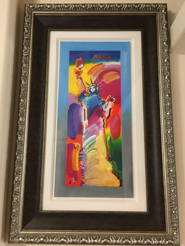 peter max original painting statue of liberty
